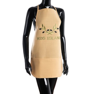 Ολόσωμη ποδιά BG23a  50x70 Silk Fashion  Κίτρινη Χρωματιστή Ελιά Kos