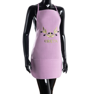 Ολόσωμη ποδιά BG23a  50x70 Silk Fashion  Λιλά Χρωματιστή Ελιά Creta