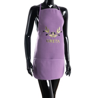 Ολόσωμη ποδιά BG23a  50x70 Silk Fashion  Μώβ Χρωματιστή Ελιά Creta