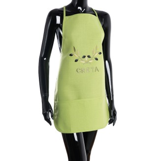 Ολόσωμη ποδιά BG23a  50x70 Silk Fashion  Πράσινη Χρωματιστή Ελιά Creta