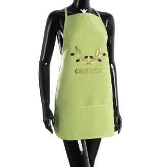 Ολόσωμη ποδιά BG23a  50x70 Silk Fashion  Πράσινη Χρωματιστή Ελιά Greece