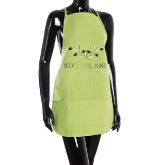 Ολόσωμη ποδιά BG23a  50x70 Silk Fashion  Πράσινη Χρωματιστή Ελιά Kos