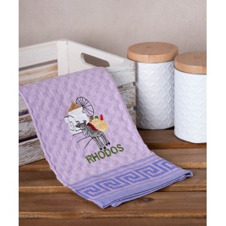 Σετ 12 Τεμ. Ποτηρόπανα Γκοφρέ 50x70 Silk Fashion Λιλά Γαίδαρος Rhodes