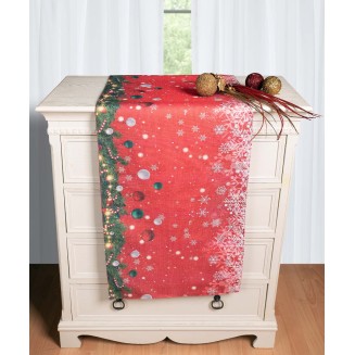 Χριστουγεννιάτικη Τραβέρσα Με Στάμπα (45Cm X 170Cm) Ks2025-16 Silk Fashion