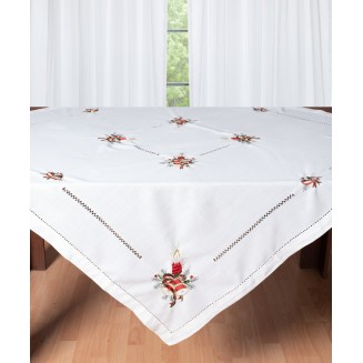 Χριστουγεννιάτικο Τραπεζοκαρέ (140Cm X 140Cm) 1982 Ivory Silk Fashion