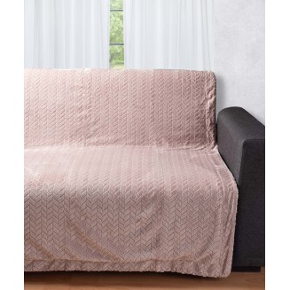 Ριχτάρι Διακοσμητικό Fleece Πολυθρόνας 150x200 Silk Fashion Με Sherpa Λιλά