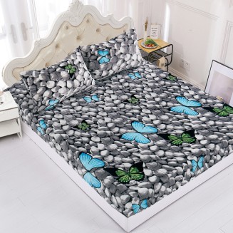 Fleece Σεντόνι Με Λάστιχο Και Μαξιλαροθήκες (180Cm X 200Cm + 25Cm) Σχέδιο 12 Silk Fashion