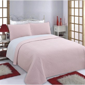 Κουβερλί Σετ Μονό 160x220 Silk Fashion Diamond Pink-Grey