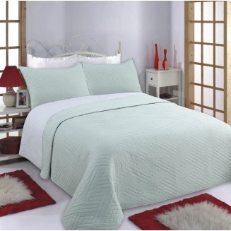Κουβερλί Σετ Yπέρδιπλο 220x240 Silk Fashion Diamond Mint-Grey