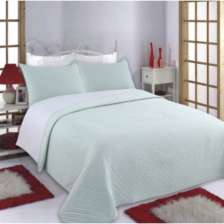 Κουβερλί Σετ Yπέρδιπλο 220x240 Silk Fashion Lines Mint-Grey
