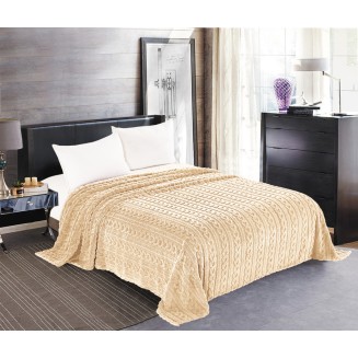 Κουβέρτα Fleece Braid Μονή 160x220 Silk Fashion Ivory