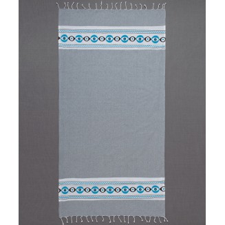 Πετσέτα Θαλάσσης 90x180 Silk Fashion Pestemal με πετσέτα nkp707 Γκρί