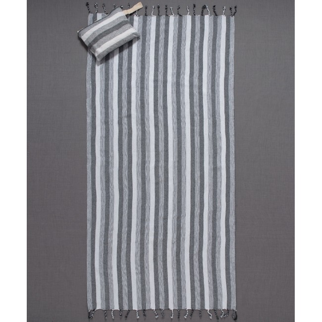 Pestemal με τσαντάκι sf03 (90cm x 180cm) σκούρο γκρί