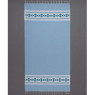 Πετσέτα Θαλάσσης 90x180 Silk Fashion Pestemal nkp707 Σιέλ