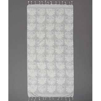 Πετσέτα Θαλάσσης 90x180 Silk Fashion Pestemal sf07 Ανοιχτό Γκρί