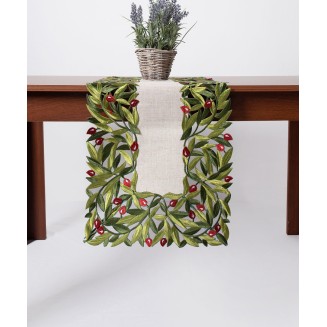 Τραβέρσα Runner 40x100 Silk Fashion 2353 Κόκκινη Ελιά