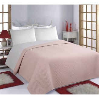 Κουβερλί Σετ Μονό 170x240 Silk Fashion Bones Pink-Grey