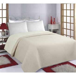 Κουβερλί Σετ Yπέρδιπλο 220x240 Silk Fashion Bones Beige-Ivory