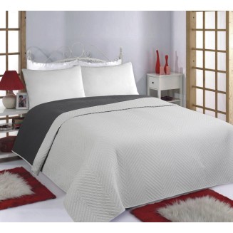 Κουβερλί Σετ Yπέρδιπλο 220x240 Silk Fashion Bones Grey-Anthracite