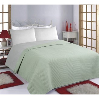 Κουβερλί Σετ Yπέρδιπλο 220x240 Silk Fashion Bones Mint-Grey