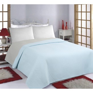 Κουβερλί Σετ Yπέρδιπλο 220x240 Silk Fashion Bones Sky Blue-Grey