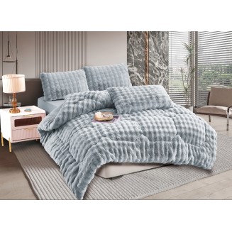 Κουβερτοπάπλωμα Burble (220Cm X 240Cm +2 X 50Cm X 70Cm) Γκρί Silk Fashion