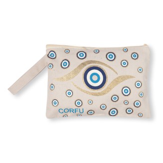 Πορτοφόλι καραβόπανο (30cm x 20cm) gold 1 CORFU Silk Fashion