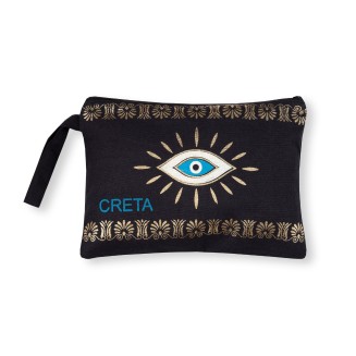 Πορτοφόλι καραβόπανο (30cm x 20cm) gold 4 CRETA Silk Fashion