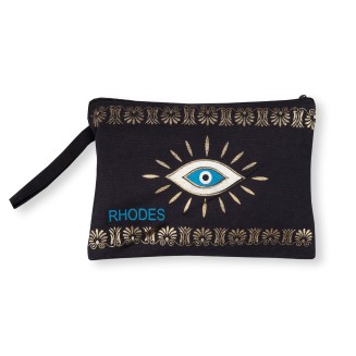 Πορτοφόλι καραβόπανο (30cm x 20cm) gold 4 RHODES Silk Fashion