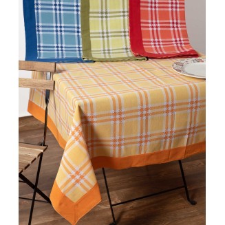 Τραπεζομάντηλο 140x240 Silk Fashion Moda Λευκό Καρό Κόκκινο