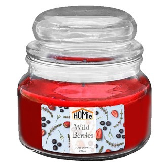 Κερι Wild Berries Σε Βαζο Με Καπακι Μεσαιο 35H 226Gr Net, 10X9,5Cm Homie 57473