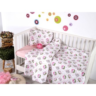 Σεντόνια Σετ Κούνιας Sb Home Baby Line Baby Elvin Pink