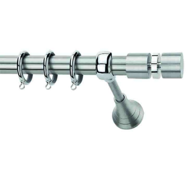 Κουρτινόξυλο Φ.25 Domus Νίκελ Ματ-Χρώμιο Μήκους 2.40 Δήλος 1