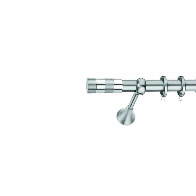 Κουρτινόξυλο Φ.25 Domus Νίκελ Ματ-Χρώμιο Μήκους 2.40 Α4 (Με οβάλ Σιδηρόδρομο)