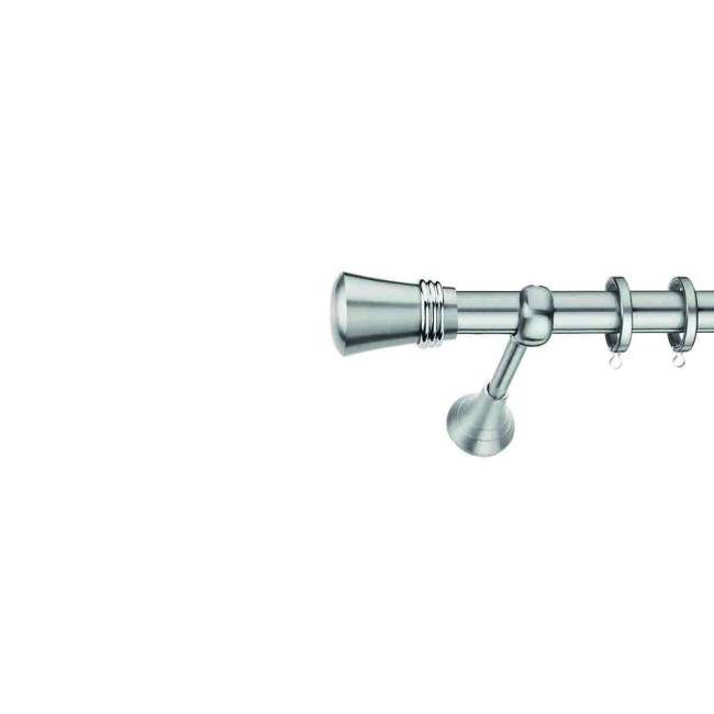 Κουρτινόξυλο Φ.25 Domus Νίκελ Ματ-Χρώμιο Μήκους 2.20 Λήμνος (Με οβάλ Σιδηρόδρομο)