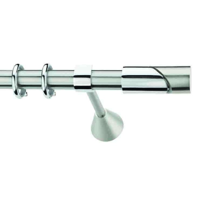 Κουρτινόξυλο Φ.25 Domus Νίκελ Ματ-Χρώμιο Μήκους 3.00 Λουδίας