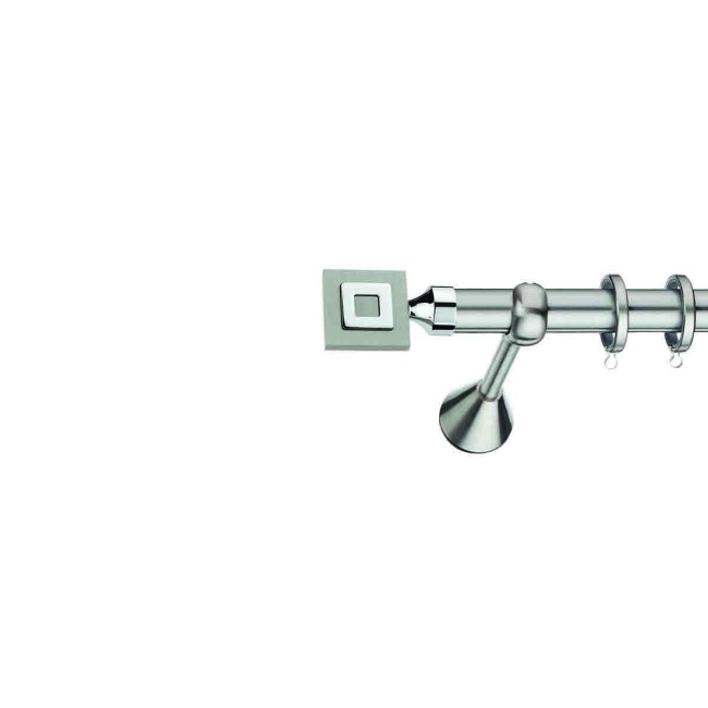 Κουρτινόξυλο Φ.25 Domus Νίκελ Ματ-Χρώμιο Μήκους 1.80 Παρθένος (Με οβάλ Σιδηρόδρομο)