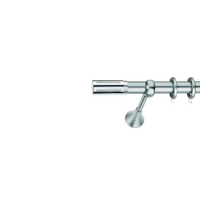 Κουρτινόξυλο Φ.25 Domus Νίκελ Ματ-Χρώμιο Μήκους 1.60 Αρκάς  (Με οβάλ Σιδηρόδρομο)