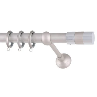 Κουρτινόξυλο Φ.25 Frans Νίκελ Σατινέ Μήκους 4.00 Diva (Με οβάλ Σιδηρόδρομο Μηχανισμό)