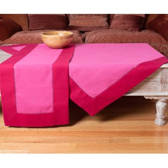 Τραπεζομάντηλο 140x180 Silk Fashion Bg17fm-4 Φούξια-Ανοιχτό Μώβ