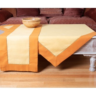 Καρέ 90x90 Silk Fashion Bg17pk-2 Πορτοκαλί-Κίτρινο