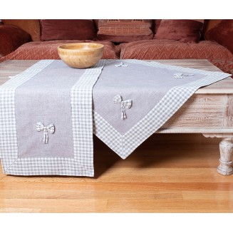 Καρέ 90x90 Silk Fashion Bow Γκρί