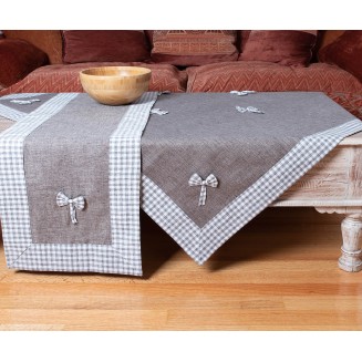 Καρέ 90x90 Silk Fashion Bow Καφέ