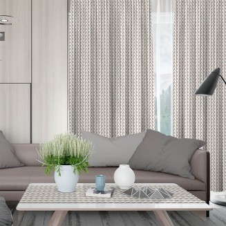 Κουρτίνα Με Τρέσσα 135x270 Lino Corteo 90 Mocca