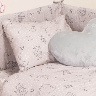 Σεντόνι Πάνα Αγκαλιάς 85x85 Melinen Baby Line Happy Grey
