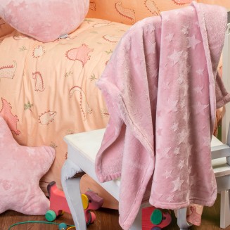 Κουβέρτα Κούνιας Flannel 107x160 Melinen  Starito Pink