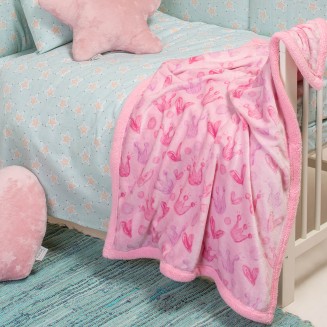 Κουβέρτα Κούνιας Flannel-Sherpa 105x160 Melinen Kids Princess