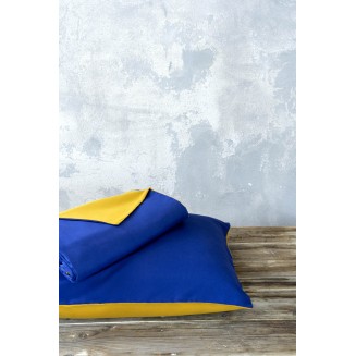 Παπλωματοθήκη Σετ Υπέρδιπλη 220x240 Nima Abalone Blue-Mustard Beige