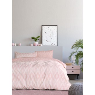 Σεντόνια Σετ Μονά Με Λάστιχο 100x200+30 Kocoon Rombus Pink