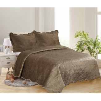 Σετ Κουβερλί Υπέρδιπλο 220x240 Silk Fashion Supersoft Λαχούρι 1 Smoke